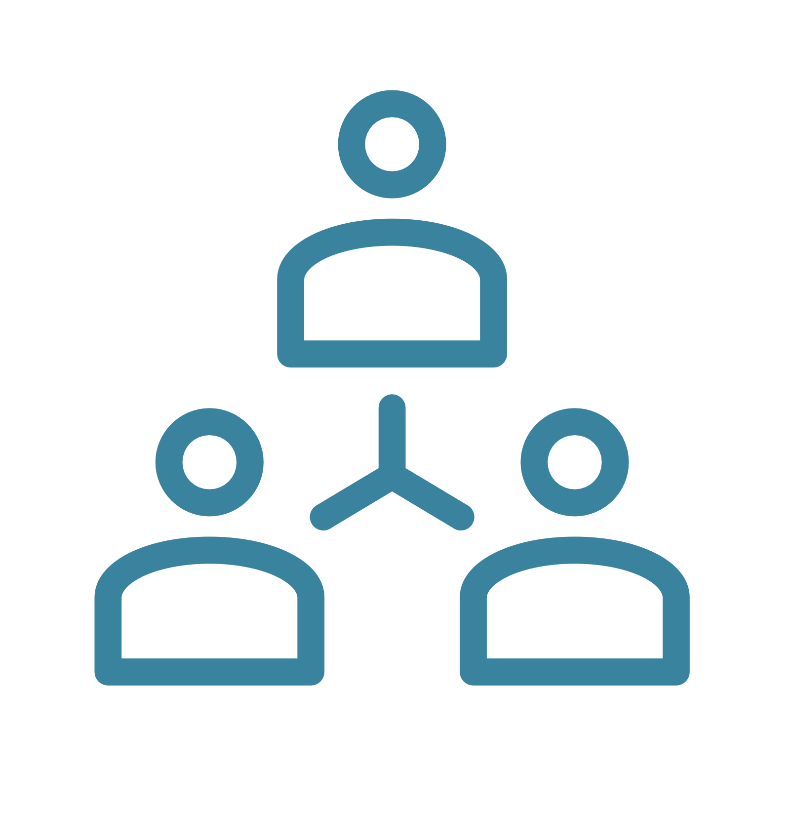 animation of team of three people